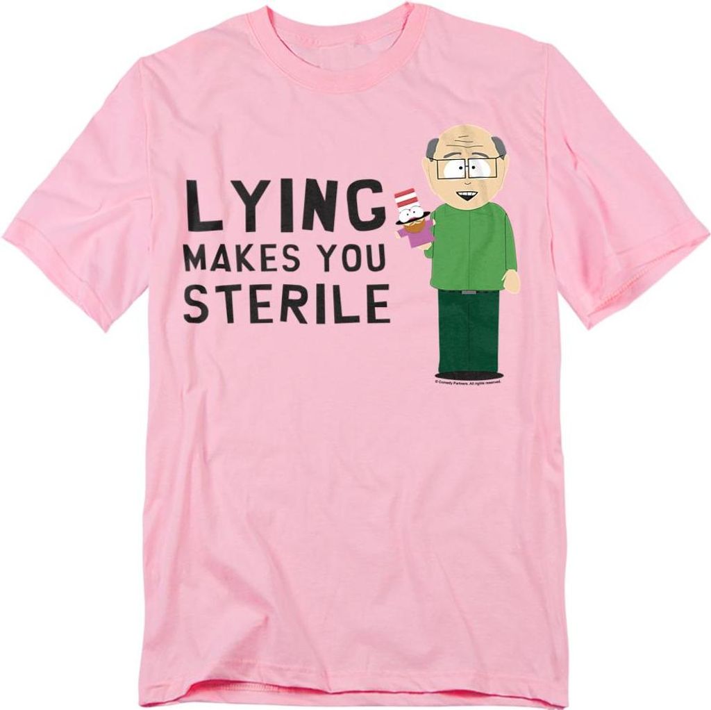 South Park - "Lying Makes You Sterile" T-Shirt für Herren/Damen Uni TV21607 (XXL) (Pink)