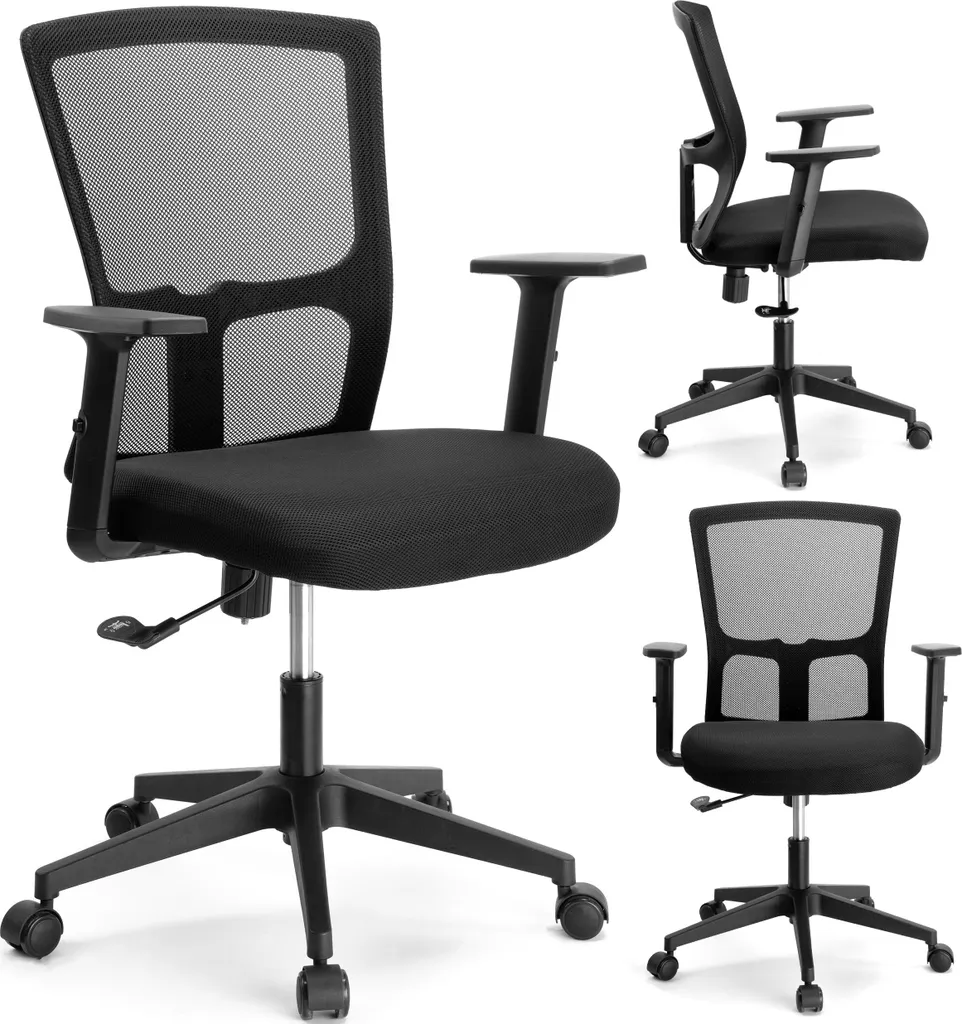 Fauteuil de bureau ergonomique LINOS noir à hauteur réglable 120kg