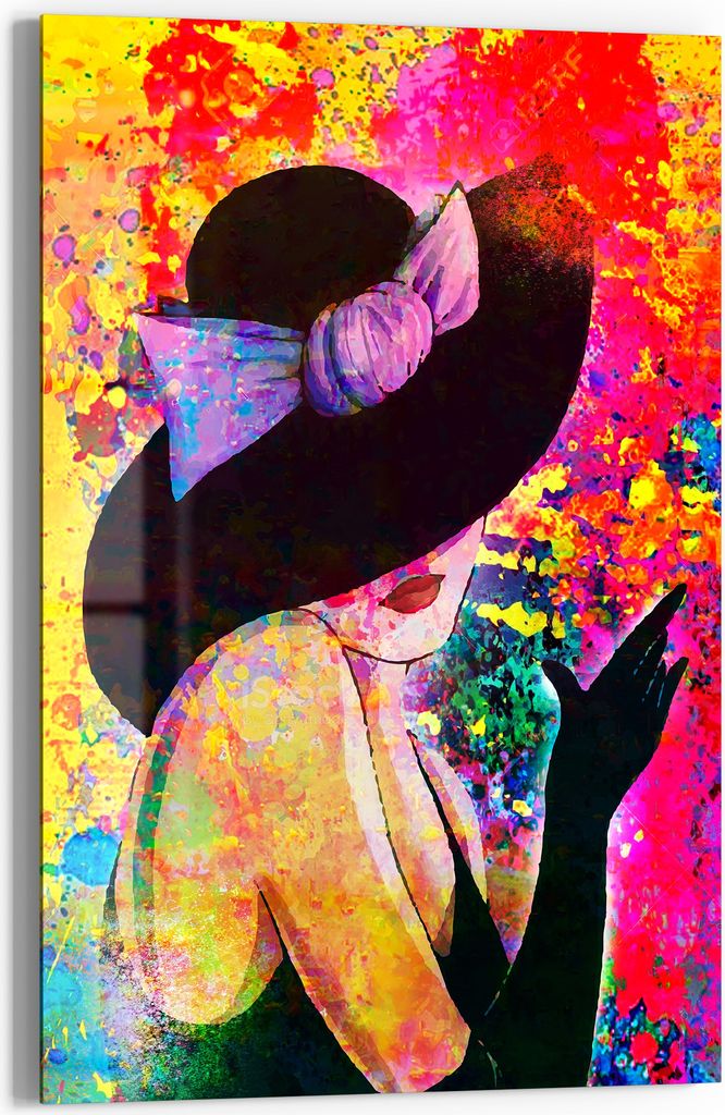 DEQOART Glasbild Echtglas 40x60 cm 'Elegante Impressionen' Wandbild Bild modern Deko