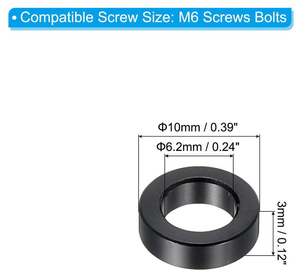 M6 Aluminium Abstandshalter 6 Stš¹ck Metall Distanzhš¹lsen 6.2 mm ID x 10 mm OD x 3 mm L Unterlegscheiben Ohne Innengewinde Schraubenabstand f...