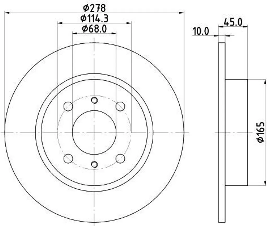 Disque de frein anti-vibration pour Nissan Primera P11 - HELLA 8DD 355