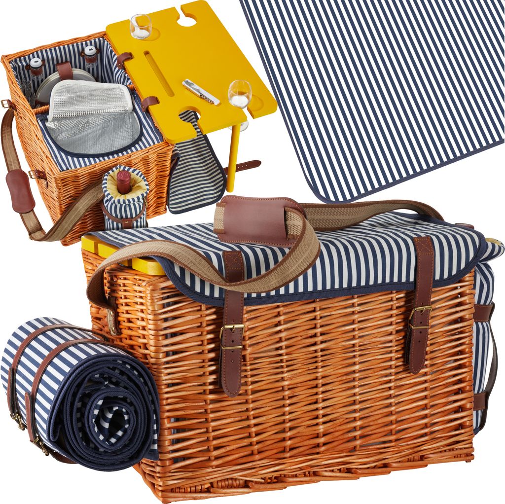 tectake® Picknickkorb Rügen für 4 Personen, mit Produktbild 