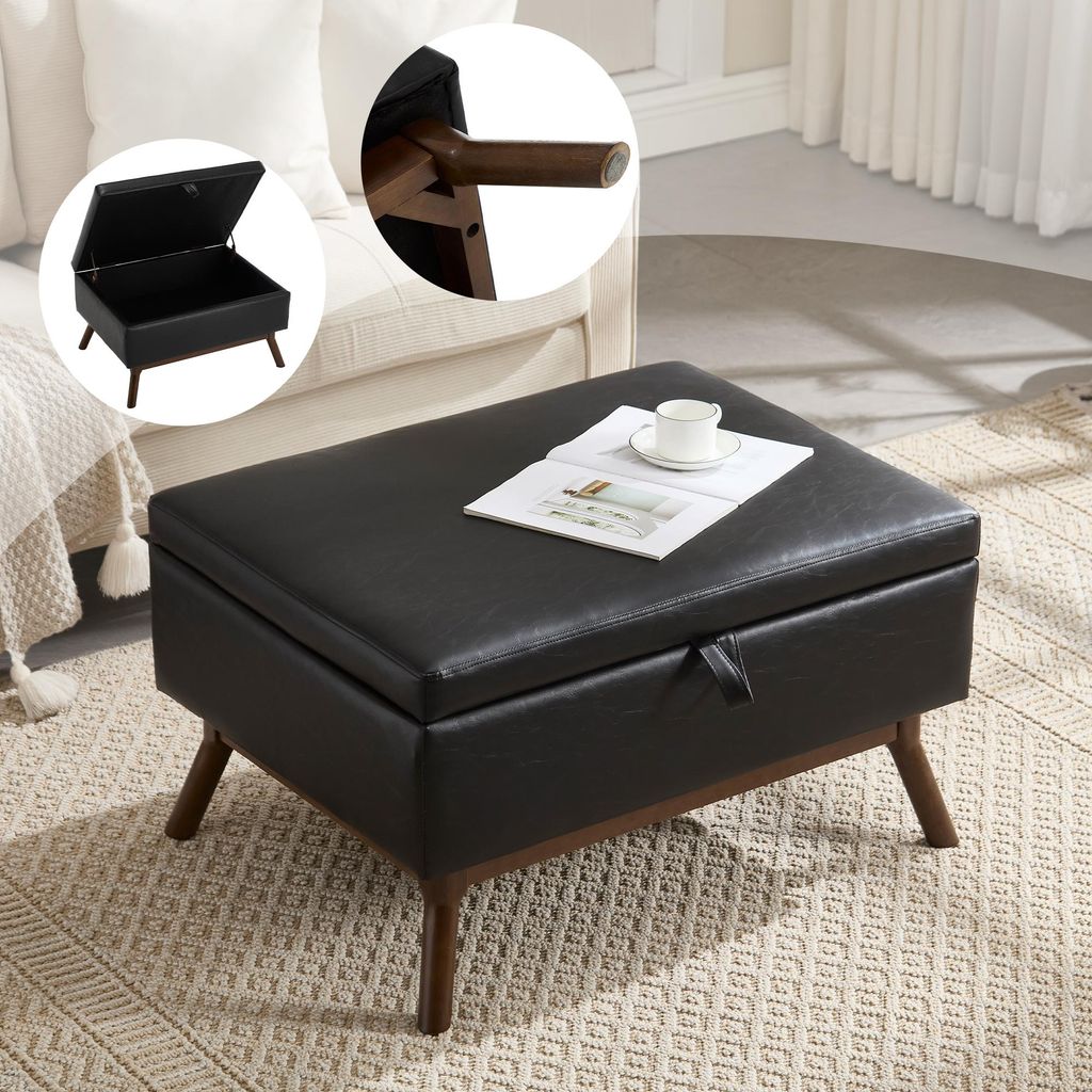 Sweiko Mid-Century moderne quadratische Couchtisch Ablagebank, montiert, geeignet für Wohnzimmer, Eingangsbereich und Familienzimmer, verwendet al...