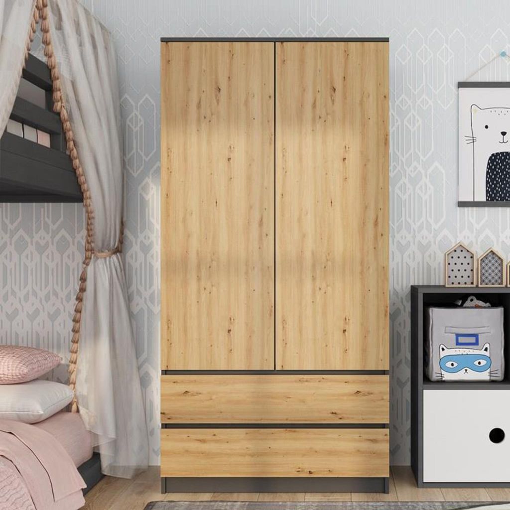 Kleiderschrank mit griffloser Front Jorn 90 cm Produktbild 3