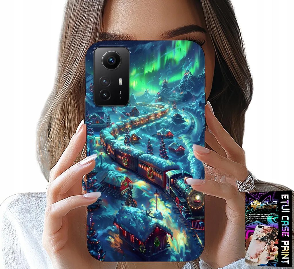 Custodia per Xiaomi Note 12S 4G - Treno, motivi Christmas Express + vetro