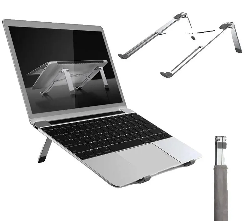 Support tablette réglable en aluminium pliable - Charge 10kg Argent