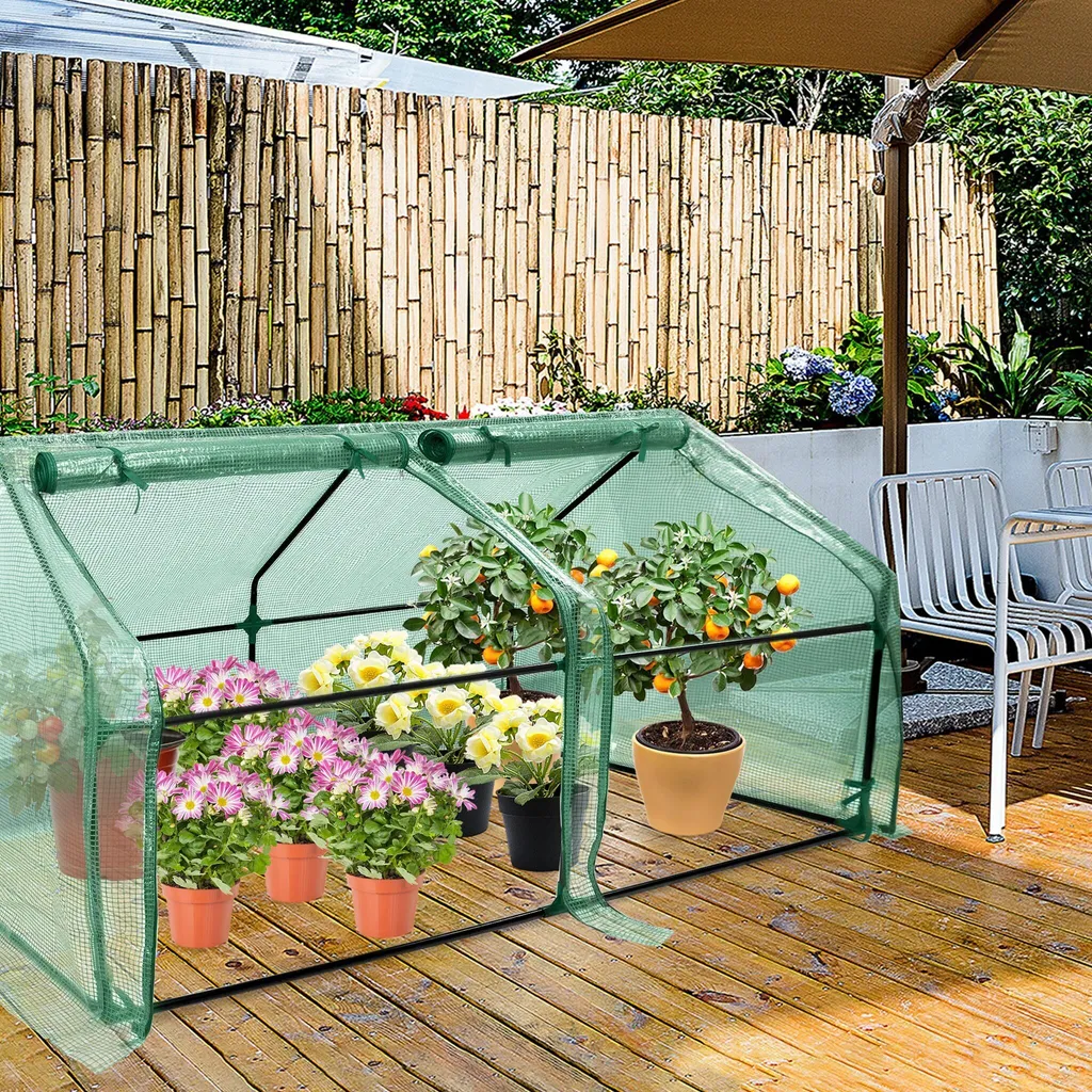 Serra per Pomodori da Esterno 180x90x90cm Kit Orto con Porta - VA-Cerulean - 8