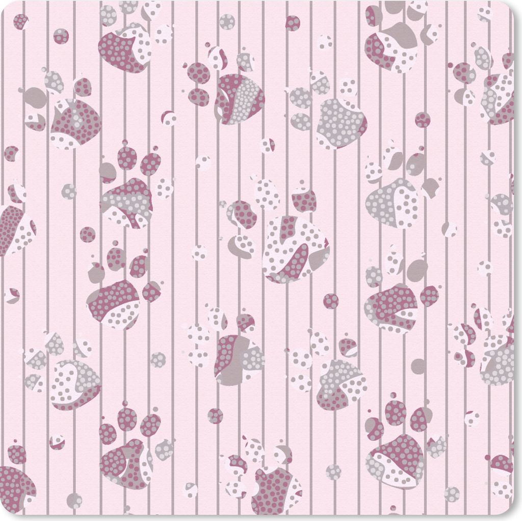 MuchoWow Mauspad Mousepad Hund - Rosa - Muster - Lila - Mädchen - Kinder - Kinder 30x30 cm - Mousepads - Maus Mat - Pad - Mausunterlage - Gaming
