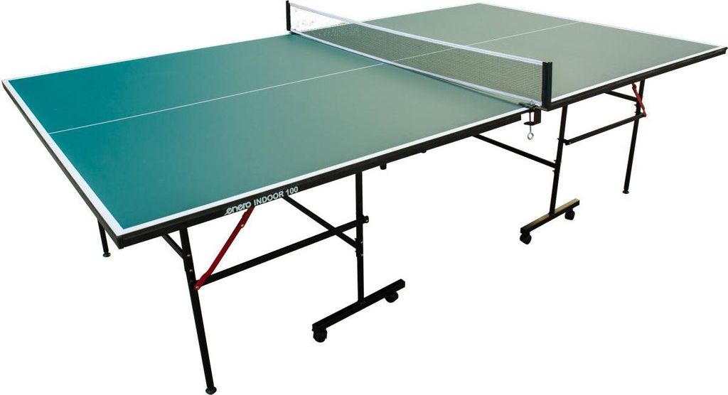 Tischtennisplatte Enero Indoor 100 Grün – klappbarer Indoor-Tisch, 12 mm MDF-Platte, fahrbar mit 8 Rollen, höhenverstellbar, stabiler Stahlrahm...