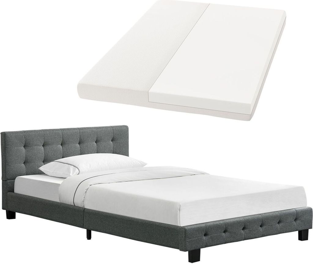 Juskys Polsterbett Manresa 120 x 200 cm - Bett mit Matratze Produktbild 