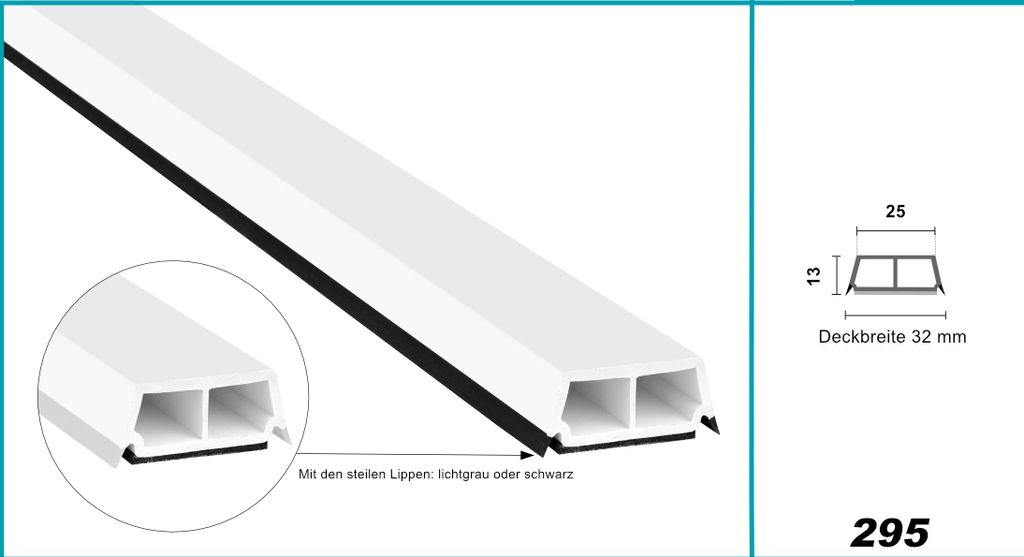 HEXIM Fenstersprossen weiß 1 & 2 Meter - selbstklebende Glassprossen aus PVC Kunststoff, Dichtungslippen(steil & ausgestellt) in grau und schwarz ...