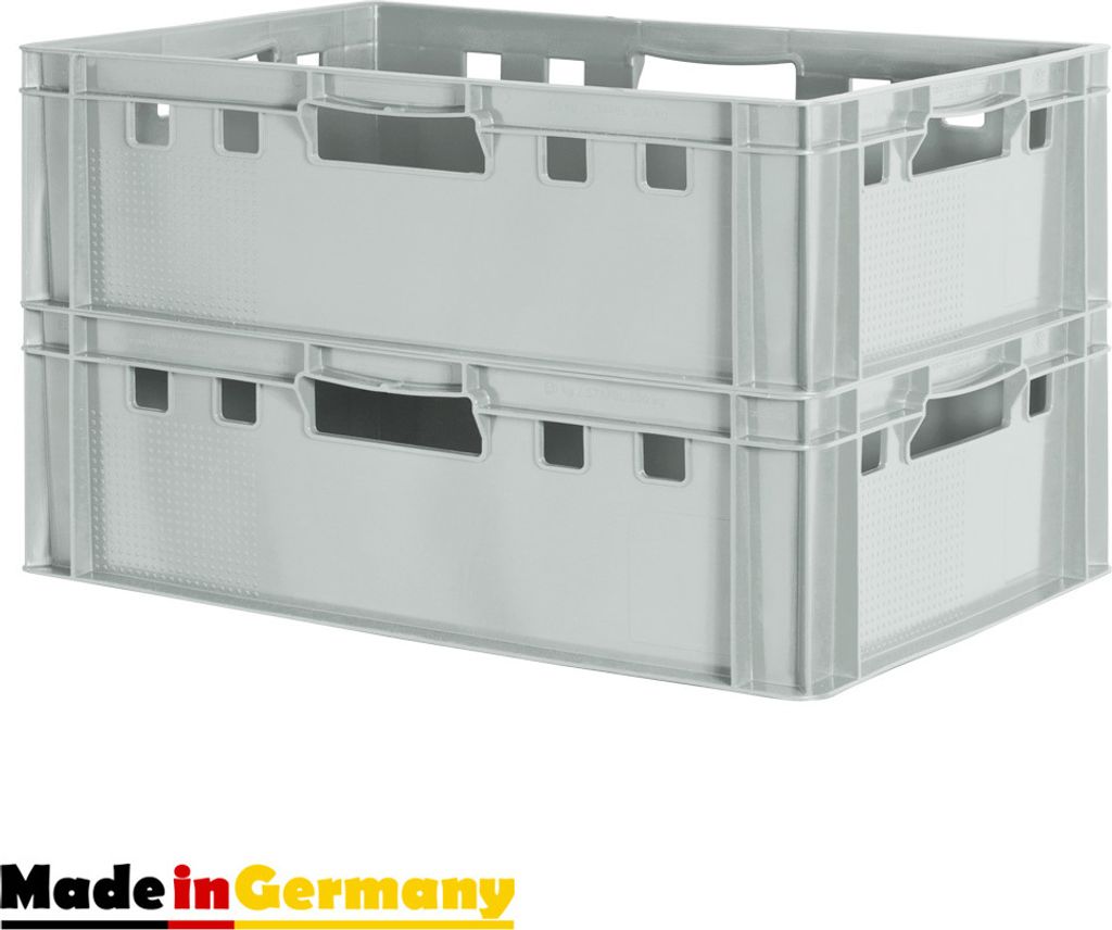 Fleischkiste E2 Fleischkiste Grau Fleischerkiste Fleischkisten Kiste Fleischkiste Eurobox Lebensmittelecht 60 x 40 Metzgerkiste Auswahl Kingpower, ...