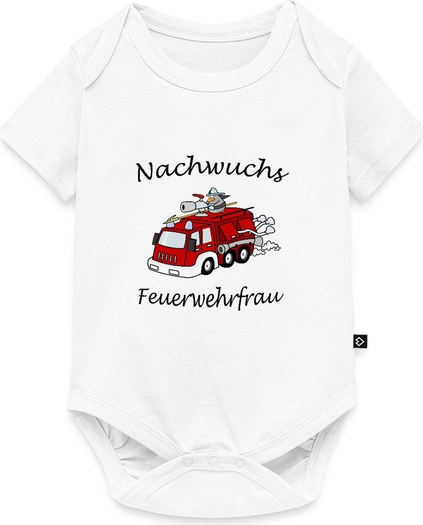Spreadshirt Nachwuchs Feuerwehrfrau Kurzarm Tages Baby Body, 68 (3-6 M.), Weiß