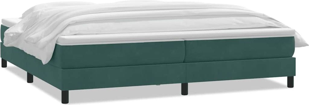 Boxspringbett mit Matratze Dunkelgrün 180x220 cm Samt