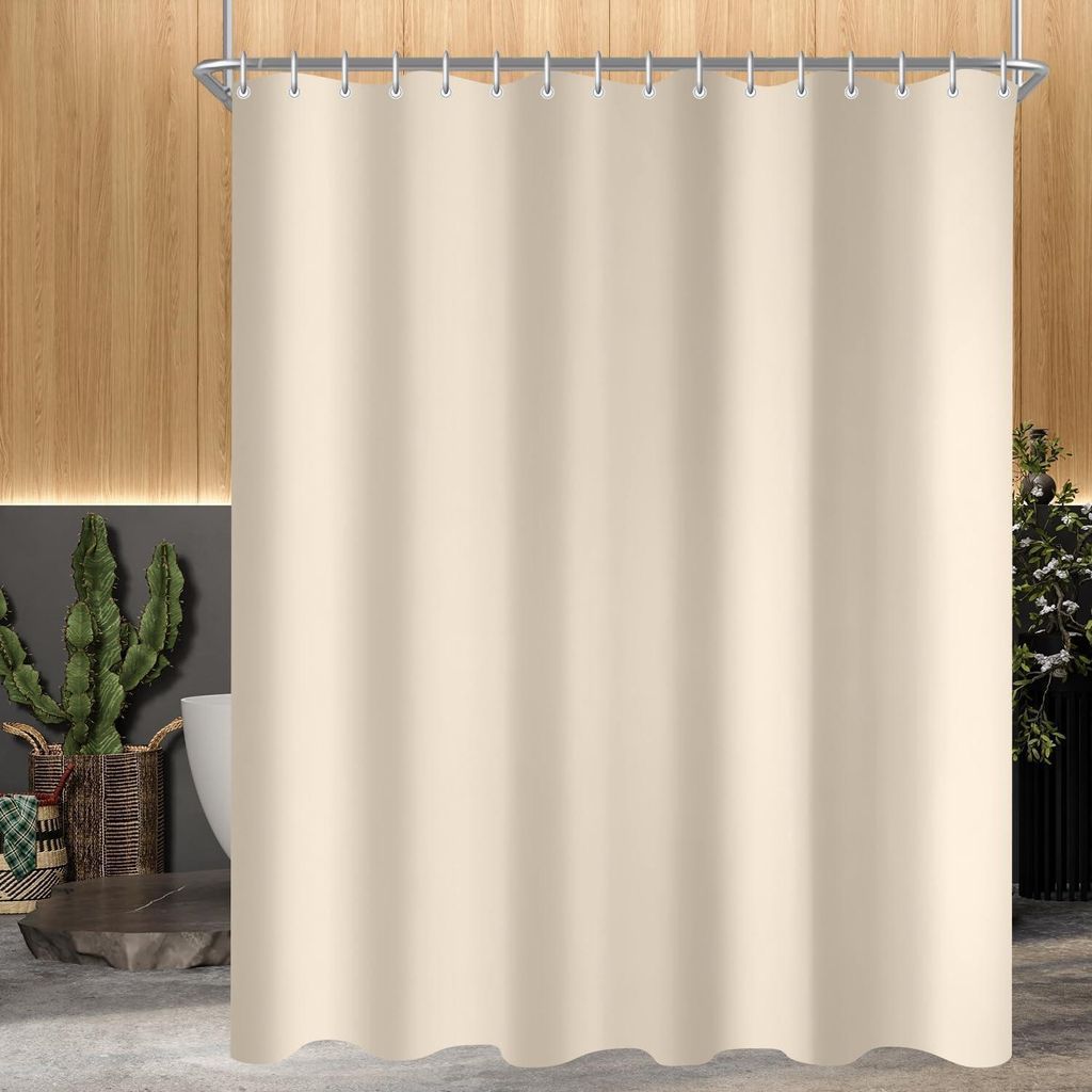 Douchegordijn 240x180 cm, beige, waterafstotend, Productafbeelding 