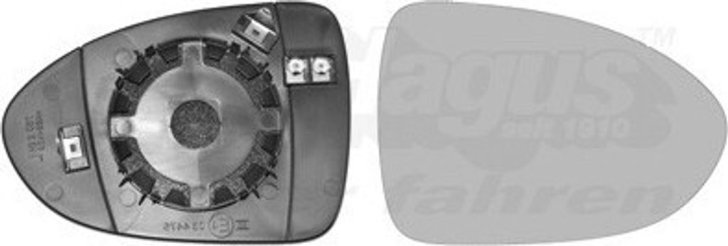 VAN WEZEL Spiegelglas Außenspiegel Rechts für KIA RIO III (UB) Konvex Beheizbar 8323838