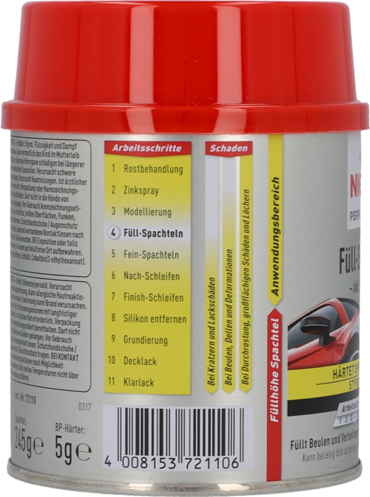 NIGRIN Performance Füll-Spachtel 250g inkl 5g Härter Produktbild 7