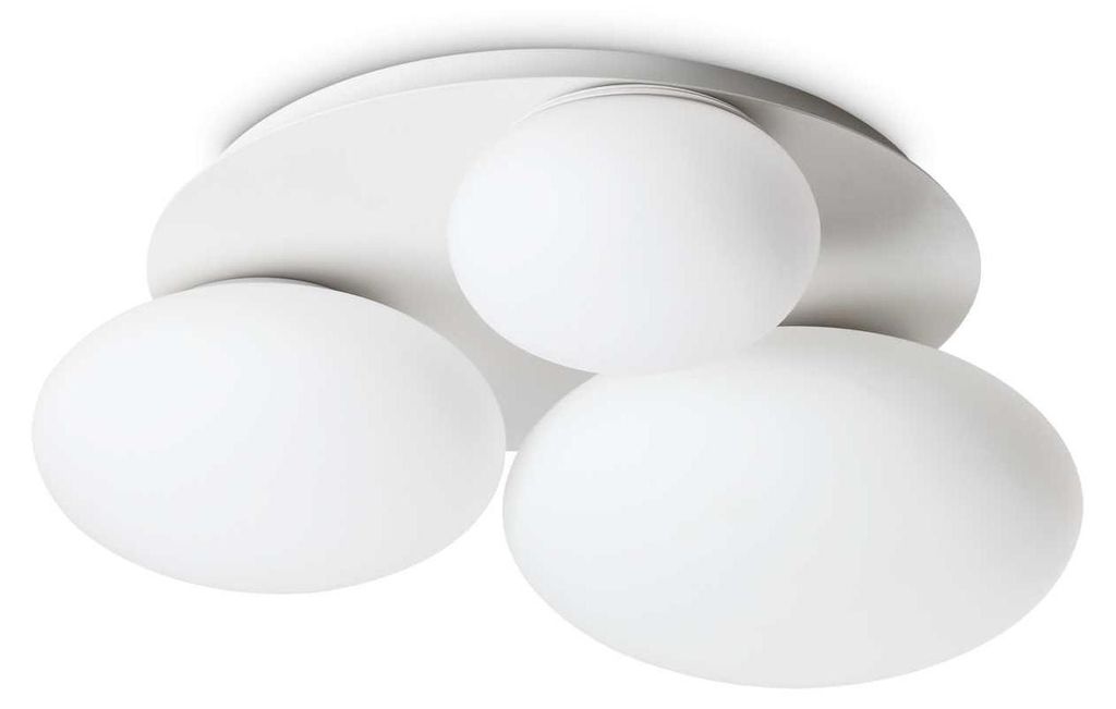 Zeitgenössische Deckenleuchte Ninfea Metall Weiß 3 Lichter Gx53 9W 3000K Warmes Licht