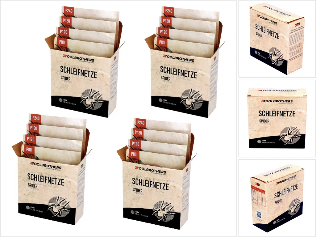 Set Ponçage SPIDER 150 mm Multi-Grains P80 à P240 - 160 Filets Résistants