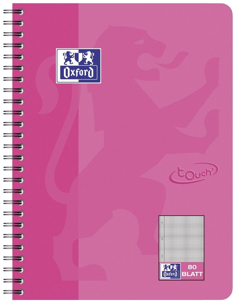 Oxford Collegeblock Touch B5 kariert 80 Blatt rosa