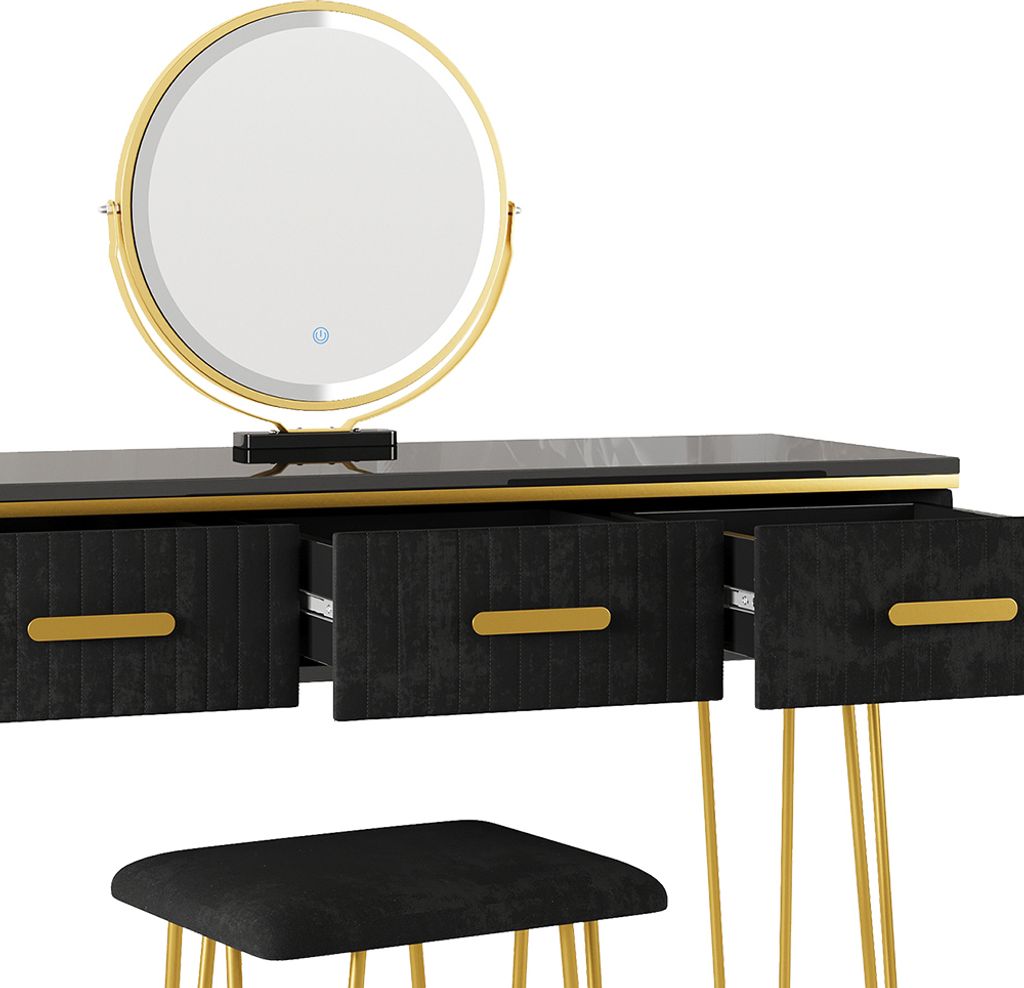 Vicco Schminktisch Layla, 100 cm mit LED Spiegel und Produktbild 6