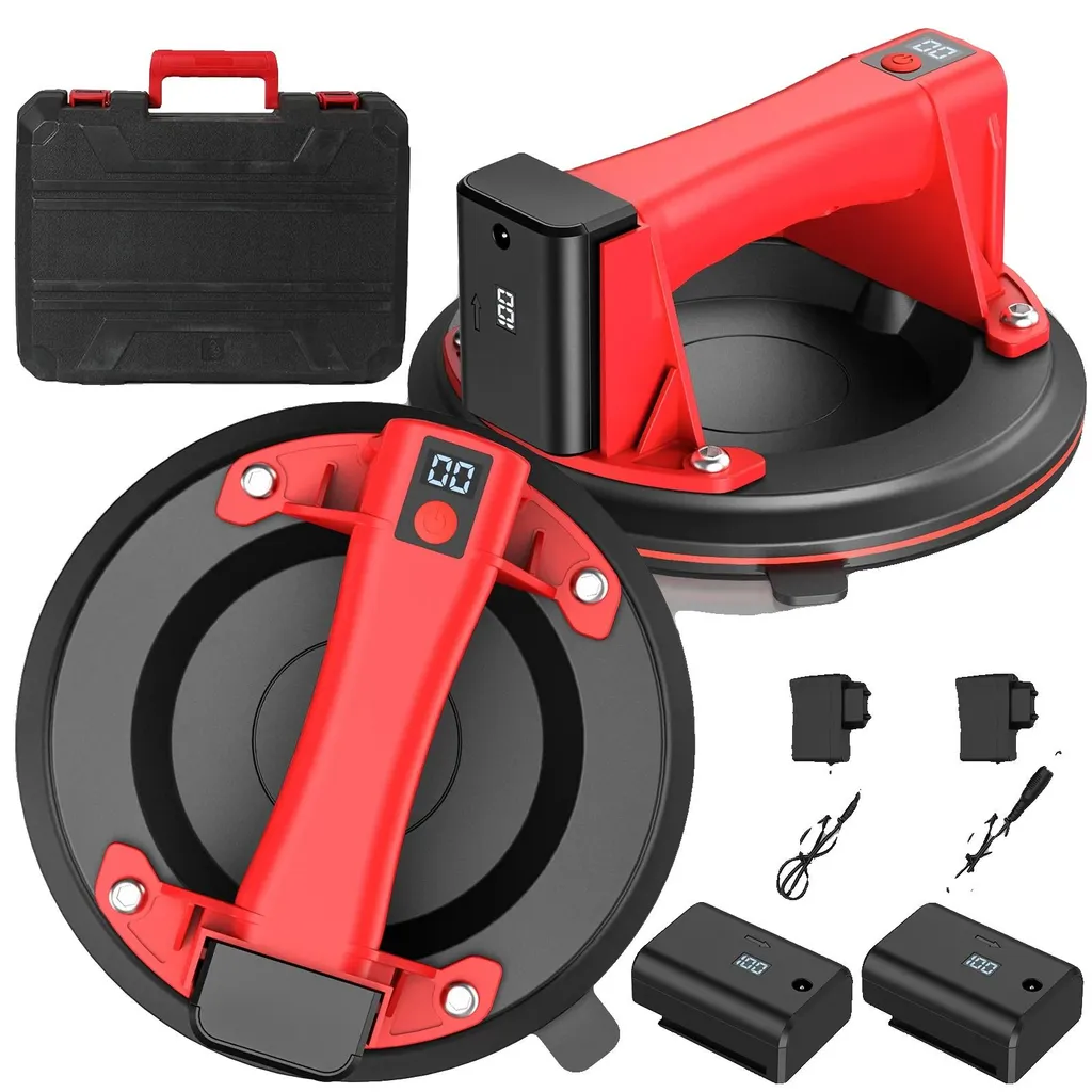 Ventouse à vide 200kg lot de 2 rouge pour levage sécurisé sans chute