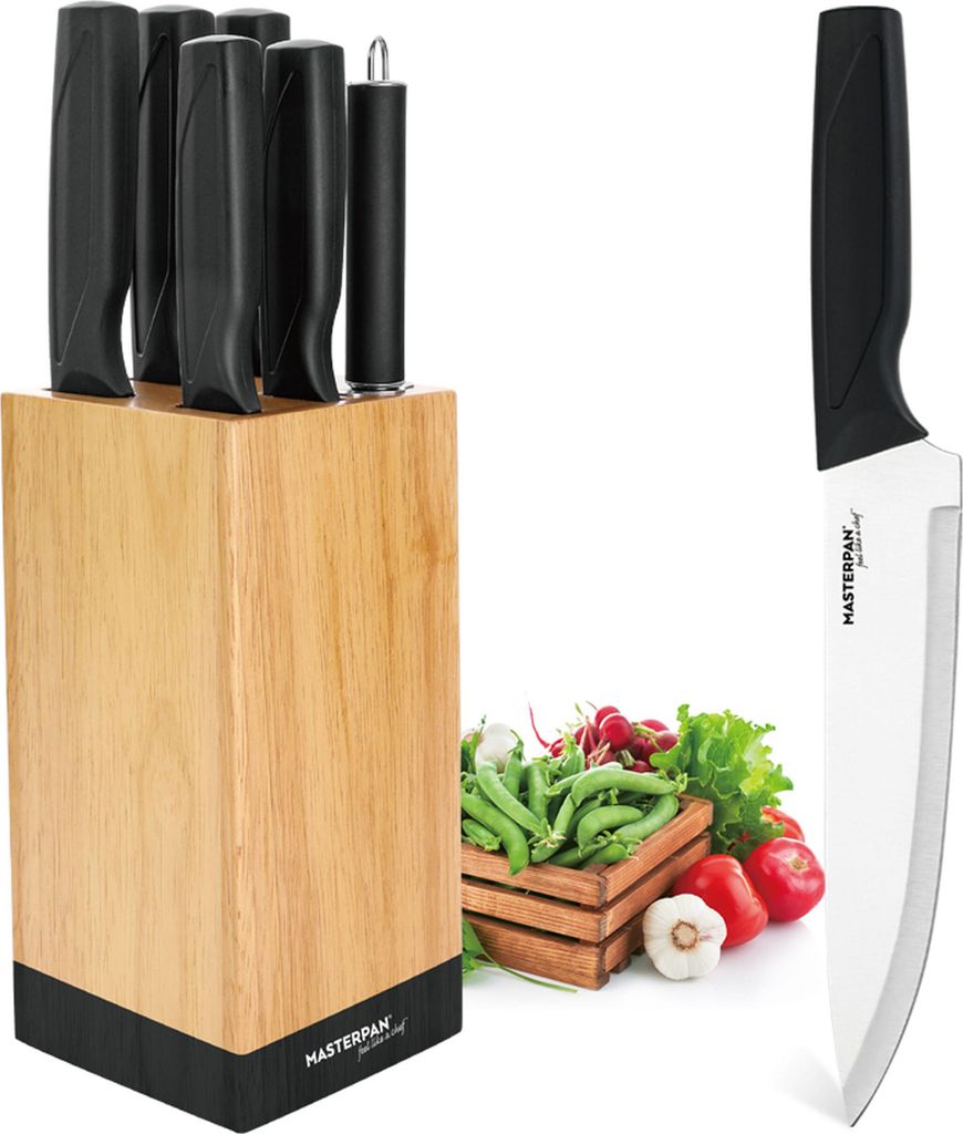 Set di coltelli da cucina 6 pezzi, con ceppo per coltelli, Immagine del prodotto 