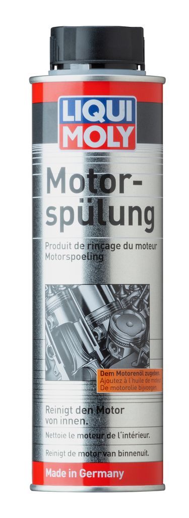 A product shot of a can of Liqui Moly Motorspülung.