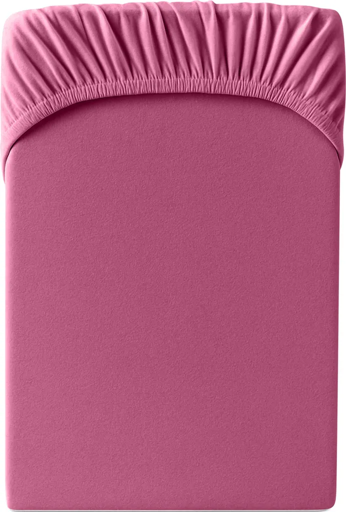 Linge de lit : drap-housse extensible jersey pur coton rose 180-200 cm