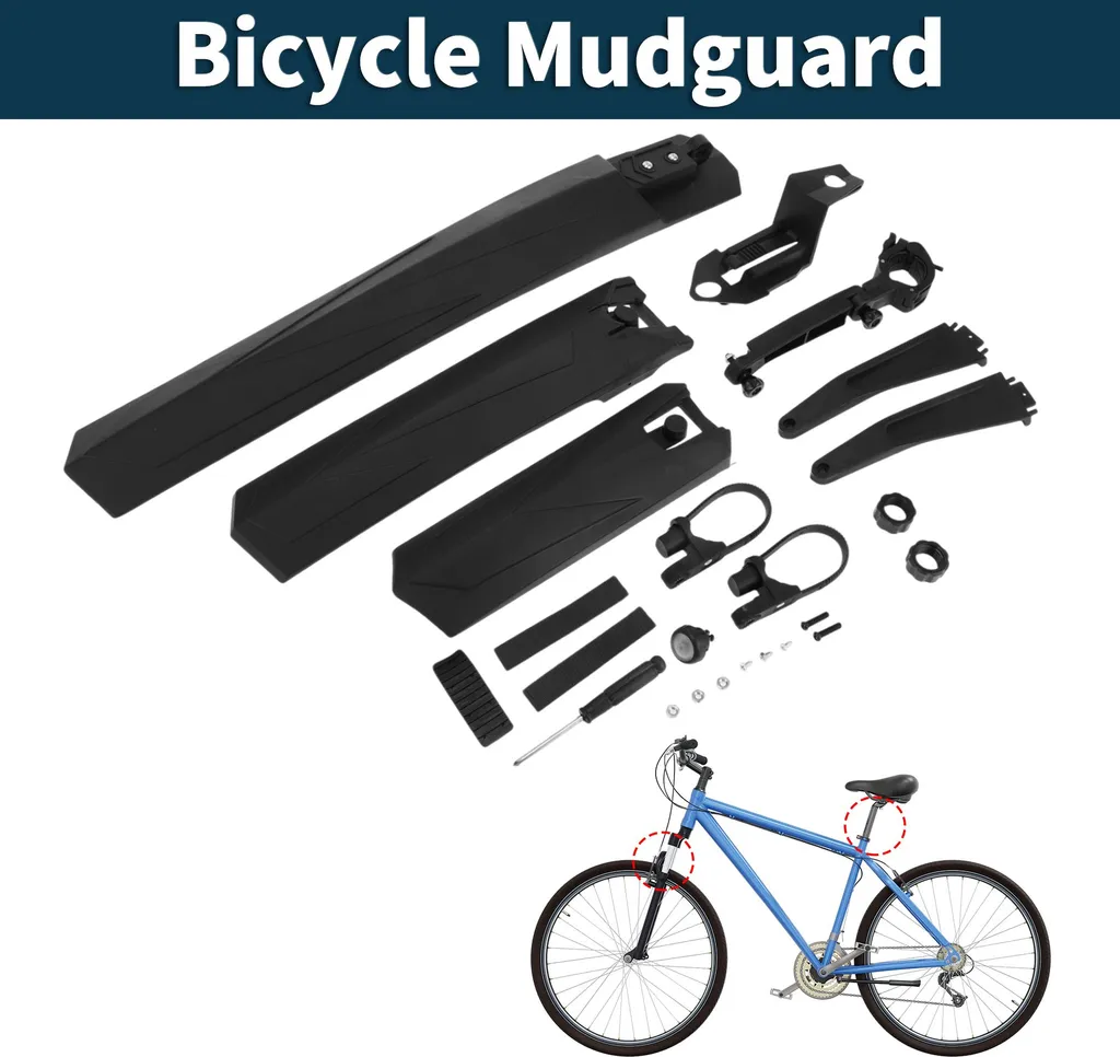Set de Garde-boue Amovibles pour Vélo VTT et Route Réglables Noirs