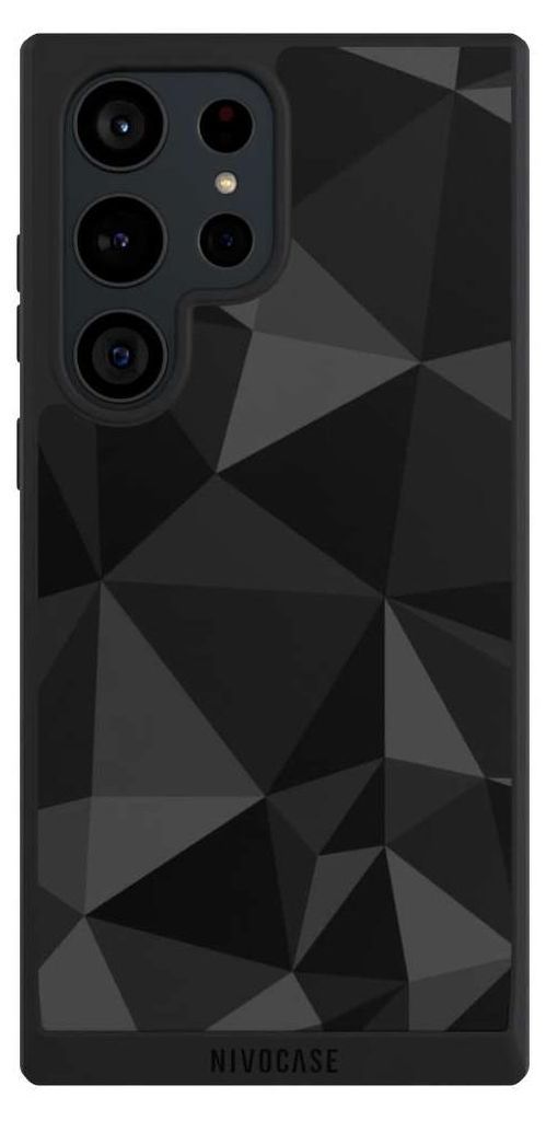 NIVOCASE Handyhülle für Samsung Galaxy S23 Ultra Hülle NIVOpure Case Schwarz Abstrakt Geometric Muster