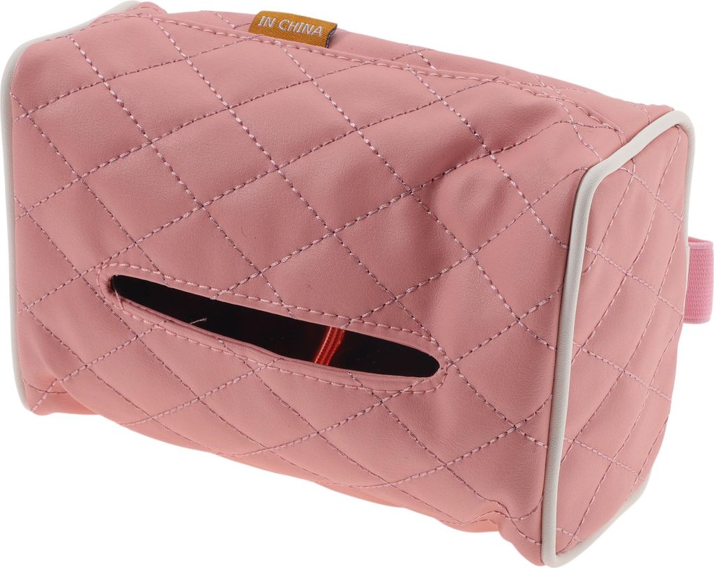 Autotaschenhalter Autotaschenbox Organizer Rautenmuster Mikrofaserleder 17.5x11.5x7.5cm Pink 1 Stück