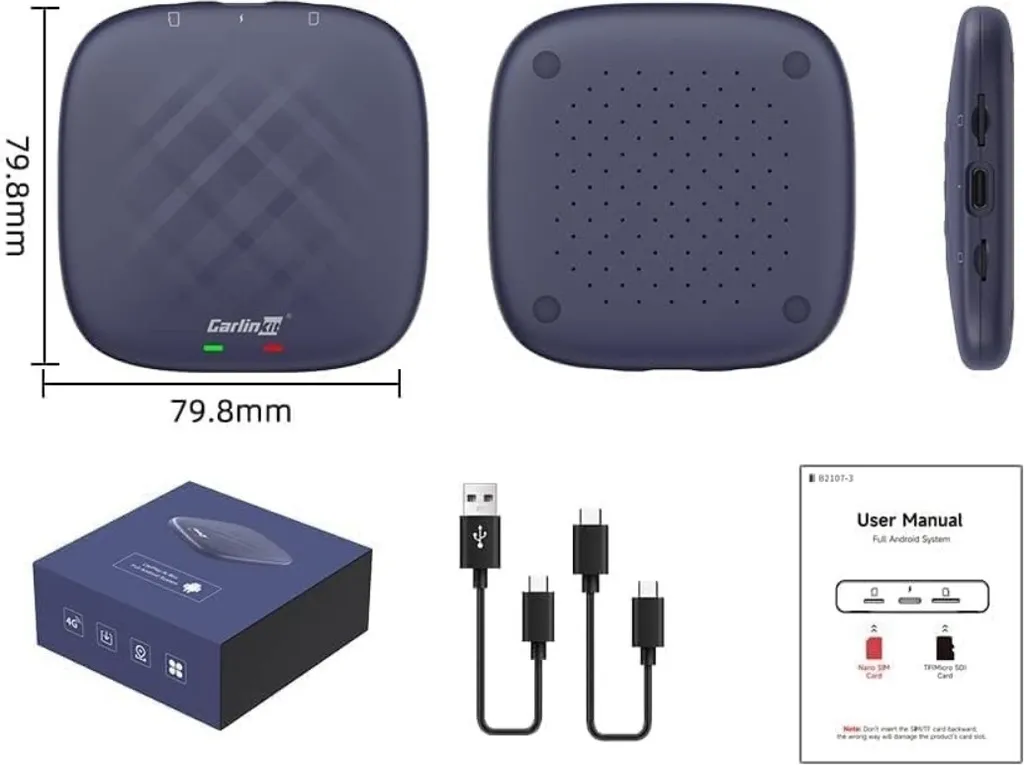 Boîtier AI Box Android 13 pour Apple CarPlay et Android Auto sans fil - 10