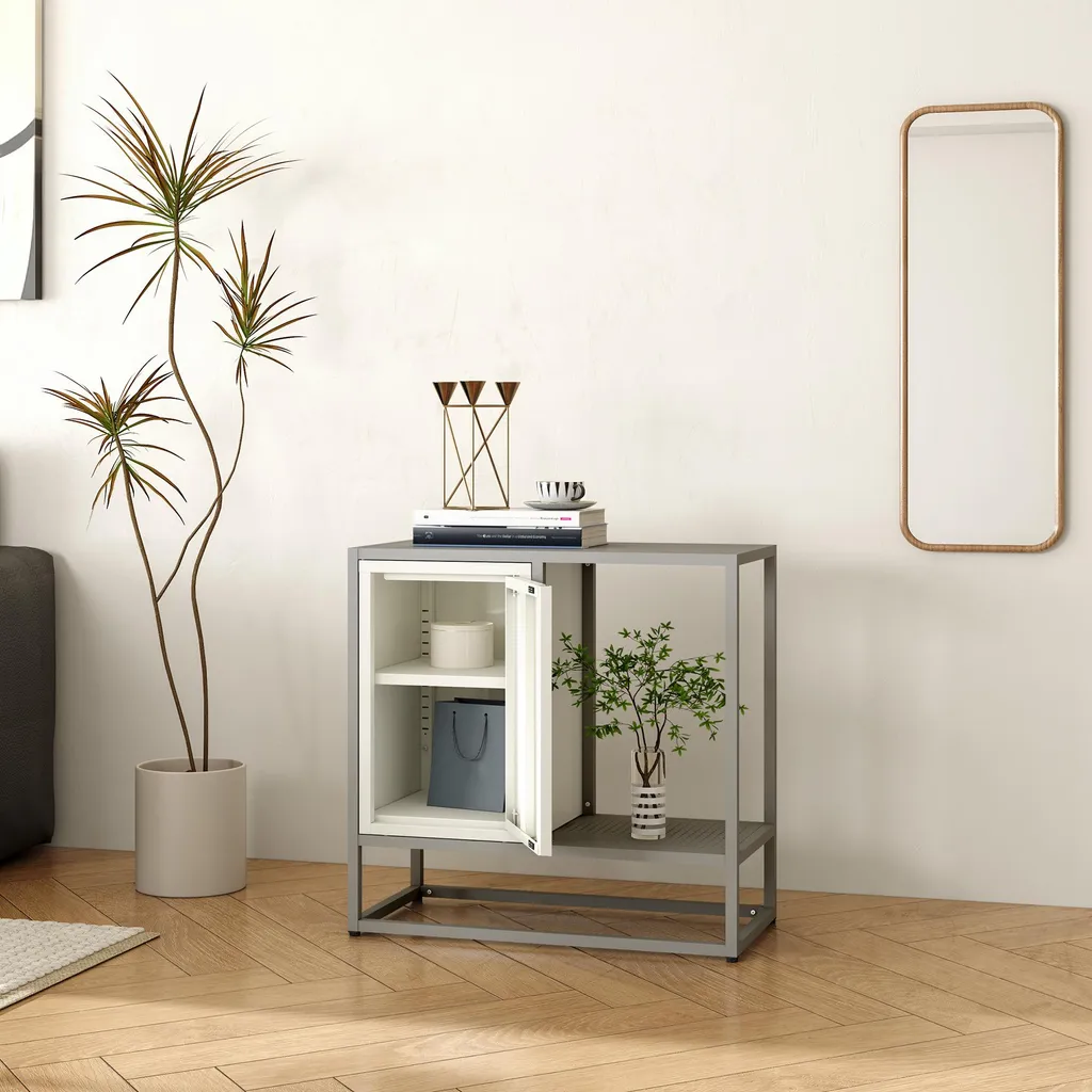 Buffet compact Burlöv : optimisez vos petits espaces avec style et acier - 2