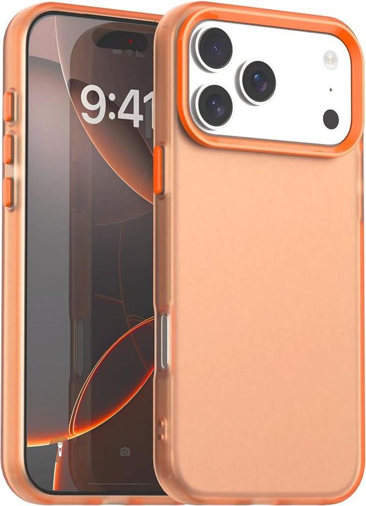 Handyhülle für iPhone 17 Pro Max Schlank Durchscheinend Matt Stoßfest Schutzhülle Orange