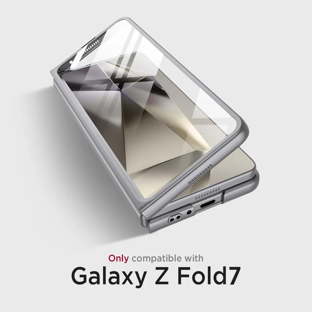 Custodia Samsung Galaxy Z Fold 7 Grigia con Vetro Temperato Integrato - 5