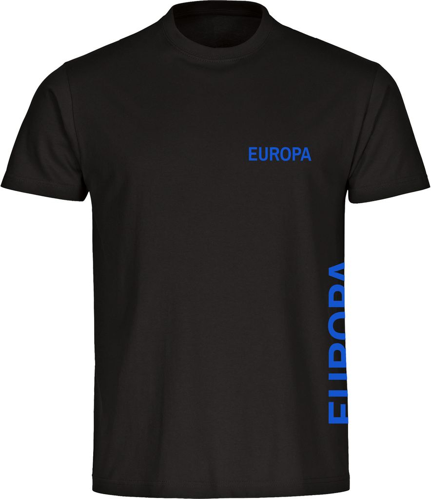 multifanshop Kinder T-Shirt - Europa - Brust & Seite, schwarz-2, Größe 164