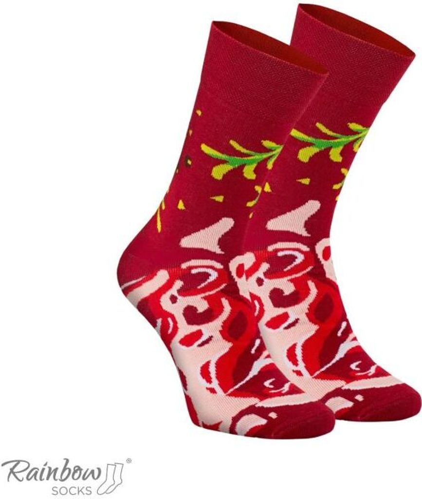 Rainbow Socks Alltagssocken Steak 1 Paar Lustiges Fleisch Geschenk Gr.41-46