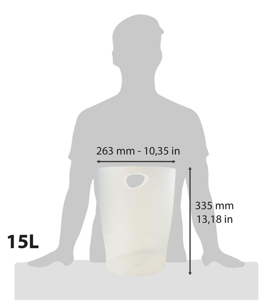 Exacompta Papierkorb ECOBIN 15 Liter Office Frostweiß Produktbild 