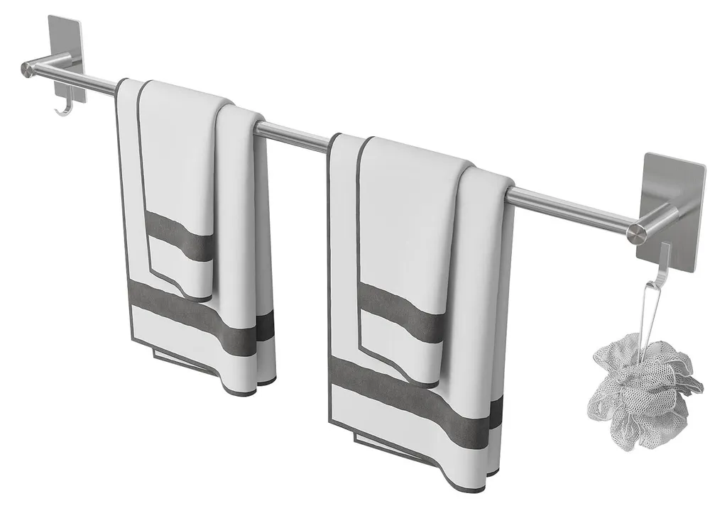 Porte-serviettes de bain sans trou 80 cm, idéal pour ranger vos draps