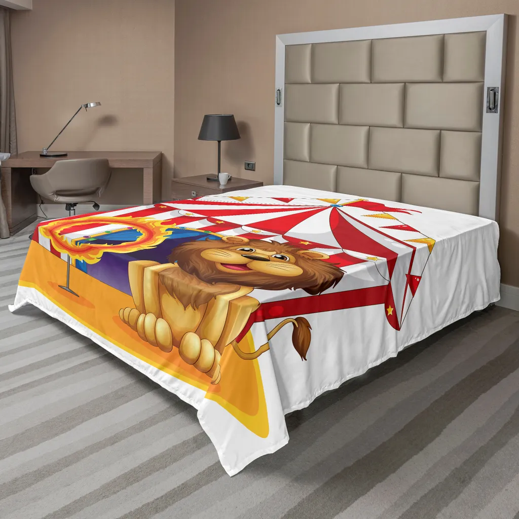 Drap de lit souple et confortable lion du cirque multicolore 260cm