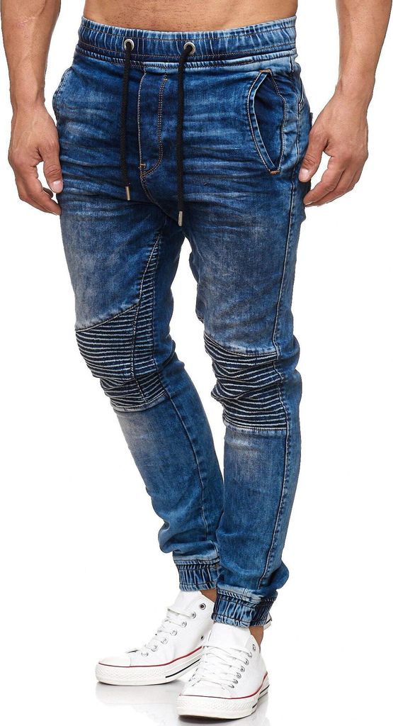 Tazzio Herren Jeans Regular Fit im Biker Jogger-Stil 16505 Blau M