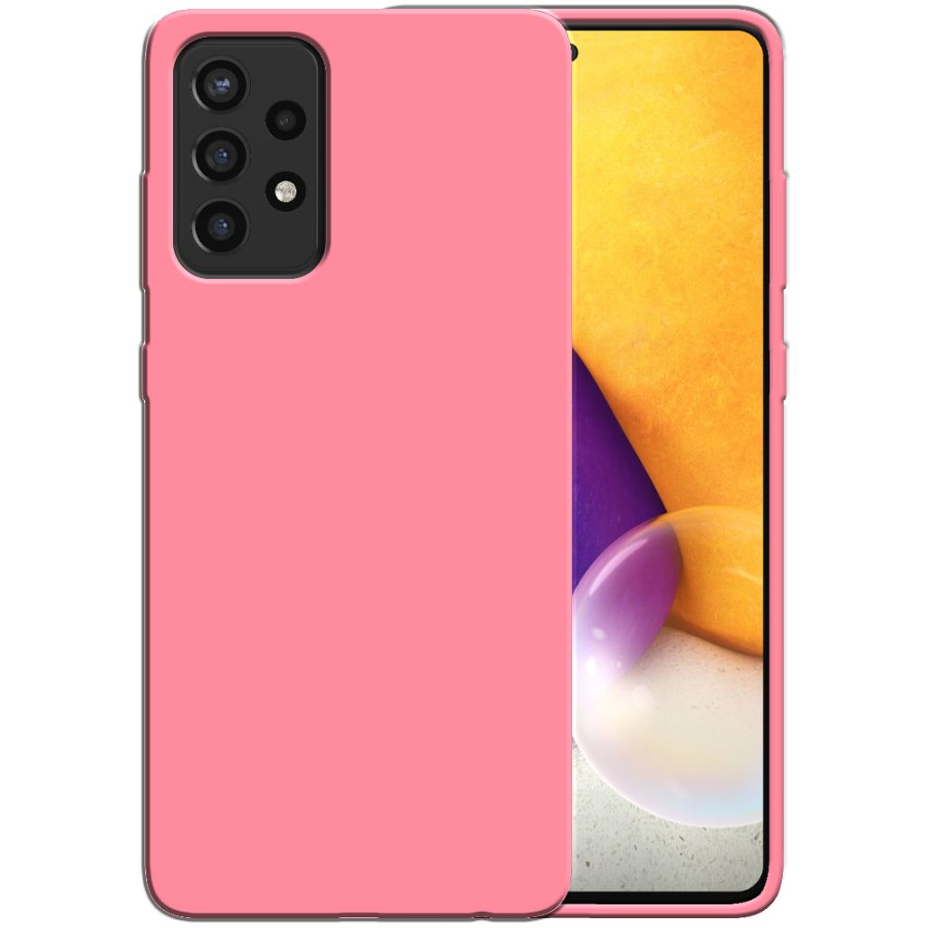 Smartphonica Silikonhülle für Samsung Galaxy A72 Hülle mit weicher Innenseite - Pink