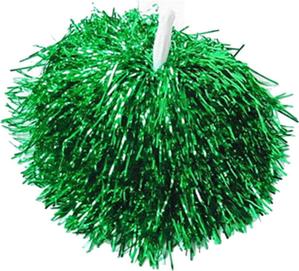 Cheerleading-Pom-Poms mit geradem Griff, Teamgeist, Jubel-Requisiten für Aerobic, Tanzen, Schule, Sport, Spiel, Grün