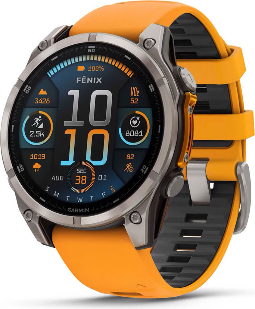 Garmin Fenix 8 - 47mm Sapphire AMOLED Graphit / Orange