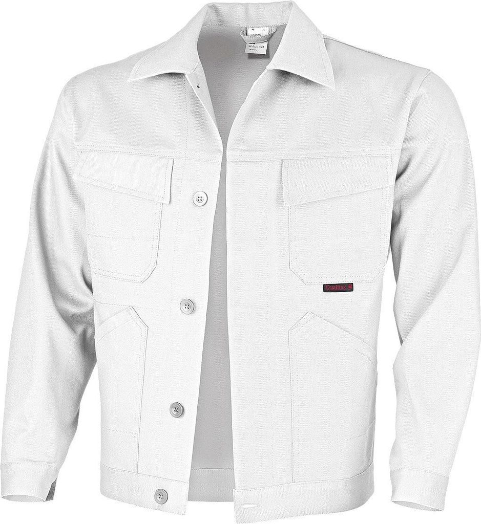 Qualitex Arbeitsjacke - favorite Werkstattjacke aus waschbarer Baumwolle (Bundjacke BW 320 g) - in Farbe: weiß - Herren: 98