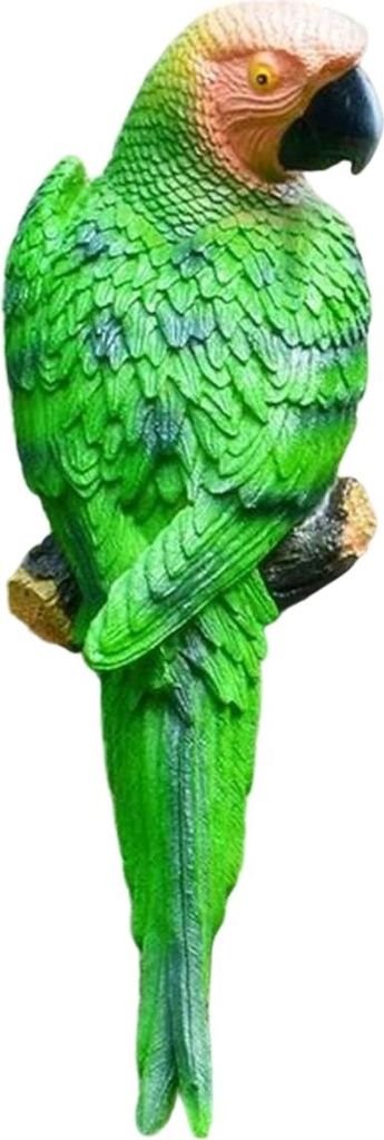 Hängende Papageienstatue, 31 cm (12,2 Zoll), superrealistische Wandskulptur aus Kunstharz für Terrasse, Garten, Baum, Innenbereich und als Dekora...