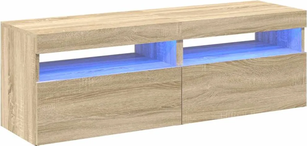 Set 2 Porta TV 60cm Rovere Sonoma LED - Soluzione Salvaspazio Soggiorno