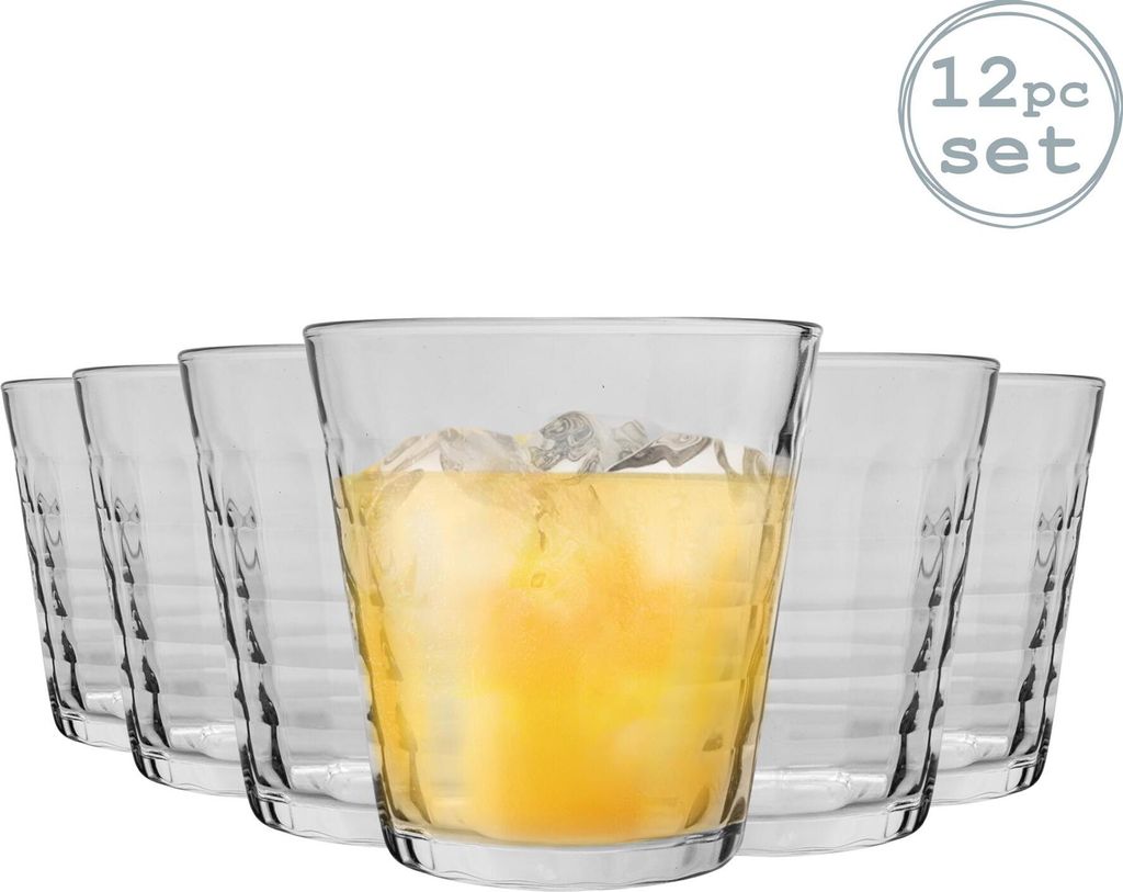 Duralex Prisme Trinkgläser - 275ml Tumblers für Wasser, Saft - Clear - Packung mit 12