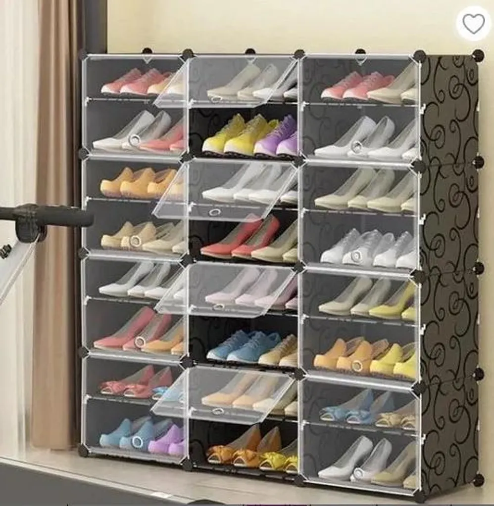Meuble à chaussures grande capacité 12 cases style moderne et noir